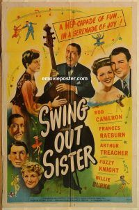 z095 SWING OUT SISTER one-sheet movie poster '45 Arthur Treacher, musical!