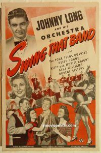 z096 SWING THAT BAND one-sheet movie poster '43 Johnny Long & his Orchestra!