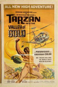 z103 TARZAN & THE VALLEY OF GOLD one-sheet movie poster '66 Mike Henry