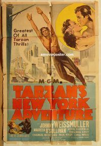 z107 TARZAN'S NEW YORK ADVENTURE one-sheet movie poster R40s Weissmuller
