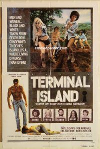 z113 TERMINAL ISLAND one-sheet movie poster '73 death row criminal sex!