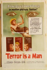 z116 TERROR IS A MAN one-sheet movie poster '59 Lederer, Thyssen
