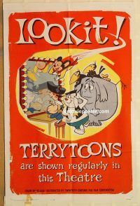 z118 TERRYTOONS one-sheet movie poster '62 Mighty Mouse