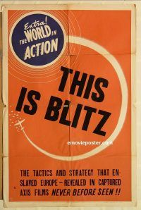 z131 THIS IS BLITZ one-sheet movie poster '42 WW2, Axis films exposed!