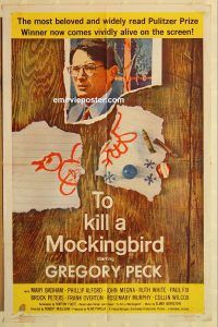 z147 TO KILL A MOCKINGBIRD one-sheet movie poster '63 Gregory Peck classic!
