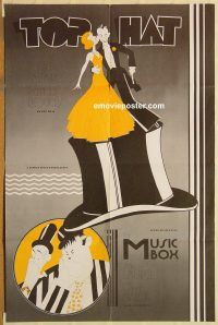 z152 TOP HAT/MUSIC BOX one-sheet movie poster '70s Al Hirschfeld art!