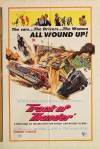 z155 TRACK OF THUNDER one-sheet movie poster '67 wild car racing image!