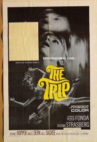z159 TRIP one-sheet movie poster '67 Peter Fonda, LSD, wild drugs!
