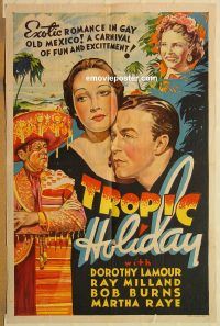 z160 TROPIC HOLIDAY other company one-sheet movie poster '38 Dorothy Lamour