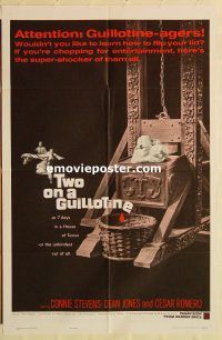 z170 TWO ON A GUILLOTINE one-sheet movie poster '65 Connie Stevens, Romero