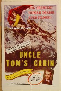 z172 UNCLE TOM'S CABIN one-sheet movie poster R58 Harriet Beecher Stowe