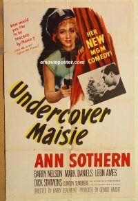 z175 UNDERCOVER MAISIE one-sheet movie poster '47 detective Ann Sothern!