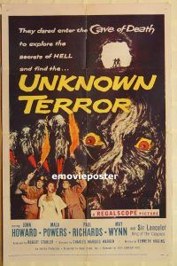 z177 UNKNOWN TERROR one-sheet movie poster '57 Mala Powers, John Howard