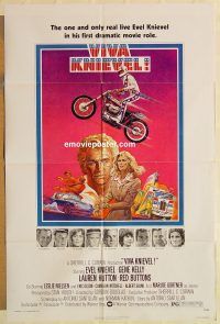 z201 VIVA KNIEVEL one-sheet movie poster '77 motorcycle daredevil!