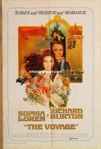 z202 VOYAGE one-sheet movie poster '74 Sophia Loren, Richard Burton