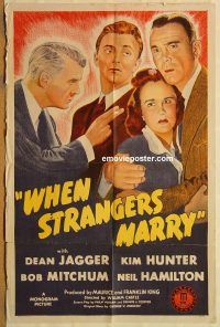 z226 WHEN STRANGERS MARRY one-sheet movie poster '44 Robert Mitchum