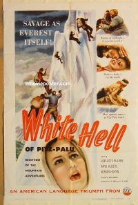 z230 WHITE HELL OF PITZ PALU one-sheet movie poster '54 Pulver, Albers
