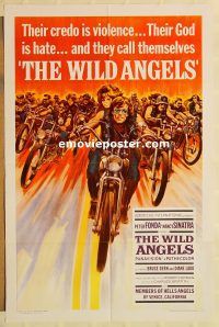 z240 WILD ANGELS one-sheet movie poster '66 AIP Fonda, Sinatra