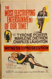 z249 WITNESS FOR THE PROSECUTION one-sheet movie poster 58 Billy Wilder