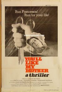 z265 YOU'LL LIKE MY MOTHER one-sheet movie poster '72 Patty Duke horror!
