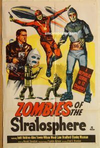 z272 ZOMBIES OF THE STRATOSPHERE one-sheet movie poster '52 Nimoy