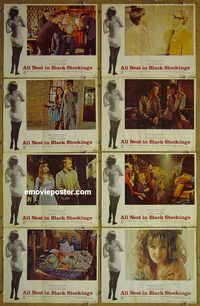 a038 ALL NEAT IN BLACK STOCKINGS 8 movie lobby cards '69 English sex!
