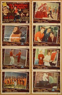 a044 AMERICAN IN PARIS 8 movie lobby cards '51 Gene Kelly musical!