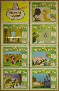 a049 ANIMAL FARM 8 movie lobby cards '55 George Orwell, Maurice Denham