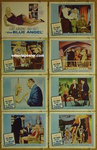 a115 BLUE ANGEL 8 movie lobby cards '59 Curt Jurgens, May Britt