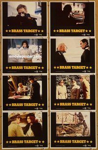 a132 BRASS TARGET 8 int'l movie lobby cards '78 Kennedy, Sydow, Loren