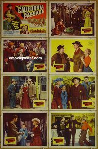 a147 CALIFORNIA PASSAGE 8 movie lobby cards '50 Forrest Tucker, Mara