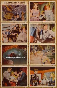 a151 CAPTAIN NEMO & THE UNDERWATER CITY 8 movie lobby cards '70 Ryan