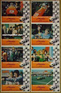 a157 CHALLENGERS 8 movie lobby cards '70 Grand Prix car racing!