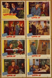 a185 COVER UP 8 movie lobby cards '49 William Bendix, Dennis O'Keefe