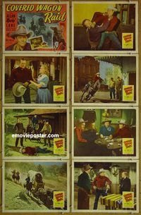 a186 COVERED WAGON RAID 8 movie lobby cards '50 Allan Rocky Lane