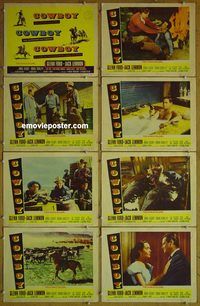 a187 COWBOY 8 movie lobby cards '58 Glenn Ford, Jack Lemmon