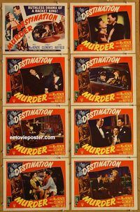 a216 DESTINATION MURDER 8 movie lobby cards '50 MacKenzie, film noir!
