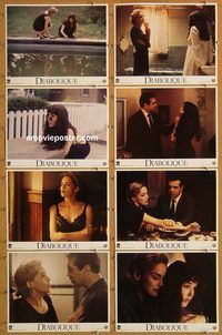 a219 DIABOLIQUE 8 movie lobby cards '96 Sharon Stone, Adjani