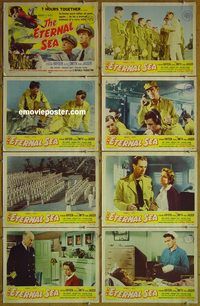 a245 ETERNAL SEA 8 movie lobby cards '55 Sterling Hayden, Alexis Smith