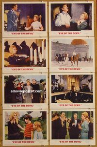 a252 EYE OF THE DEVIL 8 movie lobby cards '67 Kerr, Niven, Sharon Tate!