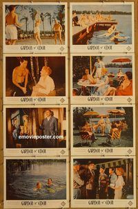 a294 GARDEN OF EDEN 8 movie lobby cards '54 nudist park!