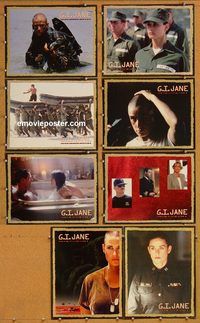 a298 GI JANE 8 movie lobby cards '97 Demi Moore in uniform!