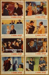 a303 GLOBAL AFFAIR 8 movie lobby cards '64 Bob Hope, Yvonne De Carlo