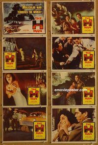 a327 H MAN 8 movie lobby cards '59 Ishiro Honda, atomic horror!