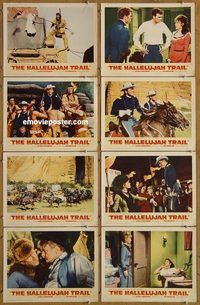 a329 HALLELUJAH TRAIL 8 movie lobby cards '65 Burt Lancaster, Remick
