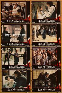 a432 LES MISERABLES 8 movie lobby cards '98 Liam Neeson, Uma Thurman