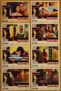 a449 LOVE WITH THE PROPER STRANGER 8 movie lobby cards '64 McQueen