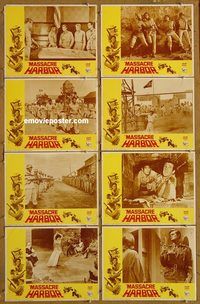 a474 MASSACRE HARBOR 8 movie lobby cards '69 from TV, Rat Patrol!