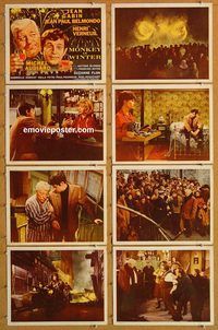 a484 MONKEY IN WINTER 8 movie lobby cards '62 Jean Gabin, Belmondo