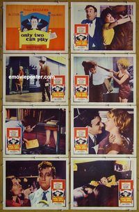 a522 ONLY TWO CAN PLAY 8 movie lobby cards '62 Peter Sellers, Zetterling